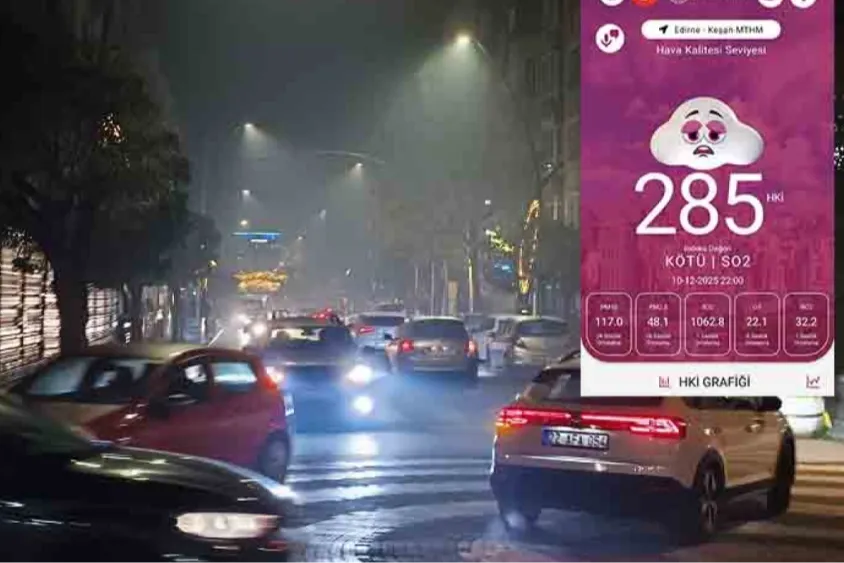 Keşan’da hava kirliliği alarm verdi! Partikül madde seviyesi 285